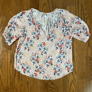 Velvet floral blouse